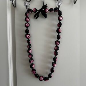 Pink Hibiscus Kukui Nut Lei Necklace NWOT